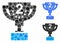 Second prize cup Composition Icon of Circle Dots