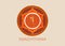 Second Swadhisthana chakra with the Hindu Sanskrit seed mantra Vam. Orange is a flat design style symbol for meditation, yoga sign