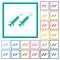 Second vaccine dose flat color icons with quadrant frames