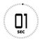 The seconds, stopwatch icon