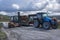 Secovlje Saltworks, Piran / SLOVENIA - September 9, 2019: Saline workers putting together wood with machines