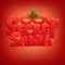 Secrert santa concept invitation card with carnival mask