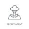 secret agent linear icon. Modern outline secret agent logo conce