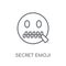 Secret emoji linear icon. Modern outline Secret emoji logo conce