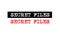 secret files rubber stamp badge with typewriter set text logo de