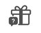 Secret gift icon. Unknown present box sign. Vector