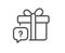 Secret gift line icon. Unknown present box sign. Vector