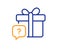 Secret gift line icon. Unknown present box sign. Vector