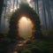 A secret, glowing portal to otherworldly dimensions in the heart of a forest1