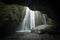 Secret Icelandic Cave waterfall