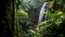 Secret Jungle Waterfall in Soft Mid-Morning Light