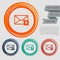 Secret mail icon on the red, blue, green, orange buttons for your website and design with space text.