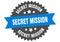 secret mission sign. secret mission circular band label. secret mission sticker