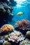 Secret ocean underwater world teeming with colorful coral reefs