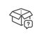 Secret package line icon. Unknown delivery box sign. Vector