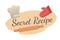 Secret recipe, bakery shop products dough and pin
