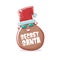 Secret santa claus label with funky brown cute little kawaii santa claus potato cartoon characters with red santa hat