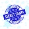 Secret Santa Grunge Round Stamp Seal for New Year
