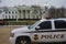 Secret Service police vehicle stands ready at White House