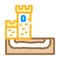 Secret tunnel of castle color icon vector illustration
