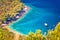 Secret turquoise beach yachting and sailing destination