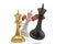 Secret weapon business concept with a chess king joke boxing glove.3D illustration