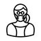 Secretary Wearing mask Vector Icon which can easily modify or edit