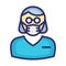 Secretary Wearing mask Vector Icon which can easily modify or edit