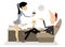 Secretary woman, coffee and boss illustration