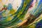 A section of an abstract piece of art with gradating colors and painted surfaces