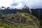 A section of the ancient ruins at Machu Picchu in Peru.