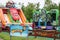 Section of bright and colorful play area for kids, The Wild Animal Park Chittenango, New York, 2018