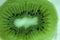 Section of cut ripe kiwifruit