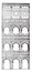 Section and elevation of the Colosseum, completed under Titus, vintage engraving