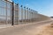 Section of Inner International Border Wall Separating San Diego and Tijuana