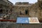 Section of King John\'s Castle, where people can wander around courtyard and learn history,Limerick,Ireland,October,2014.