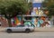 Section of a mural by Michael McPheeters on the outside of Mark Cuban`s Cost Plus Drugs Company in Deep Ellum, Texas.