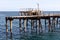Section of the old Rapid Bay jetty ruins on the Fleurieu Peninsula South Australia on April 12th 2021