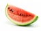 Section of Ripe Sliced Green Watermelon Isolated