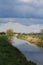 A Section Of  The River Brue On The Somerset Levels, England.