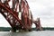 Section of steel cantilever bridge with scaffold