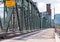 Sectional Arched Metal Hawthorne lift bridge crossing the Willamette River in Portland Oregon