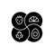 Sectional plate black glyph icon