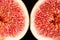 Sectioned fruit of fresh fig macro