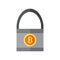 Secure Bitcoin Lock Vector Illustration Graphic