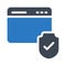 Secure browser glyph flat vector icon