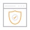 Secure browser thin line color vector icon