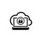 Secure Cloud Access Icon. Flat Design