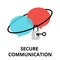 Secure communication icon, for graphic and web design