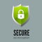 Secure connection icon vector illustration isolated, flat style secured ssl shield symbols